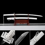 Hand Forged Anime Bleach Ichigo Bankai Sword Tensa Zangetsu Hand Polished Spring Steel