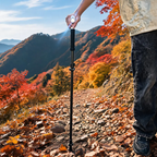 Multi-Function LED Hiking Staff – Telescopic Walking Cane with Light & Four-Sided Anti-Slip Design