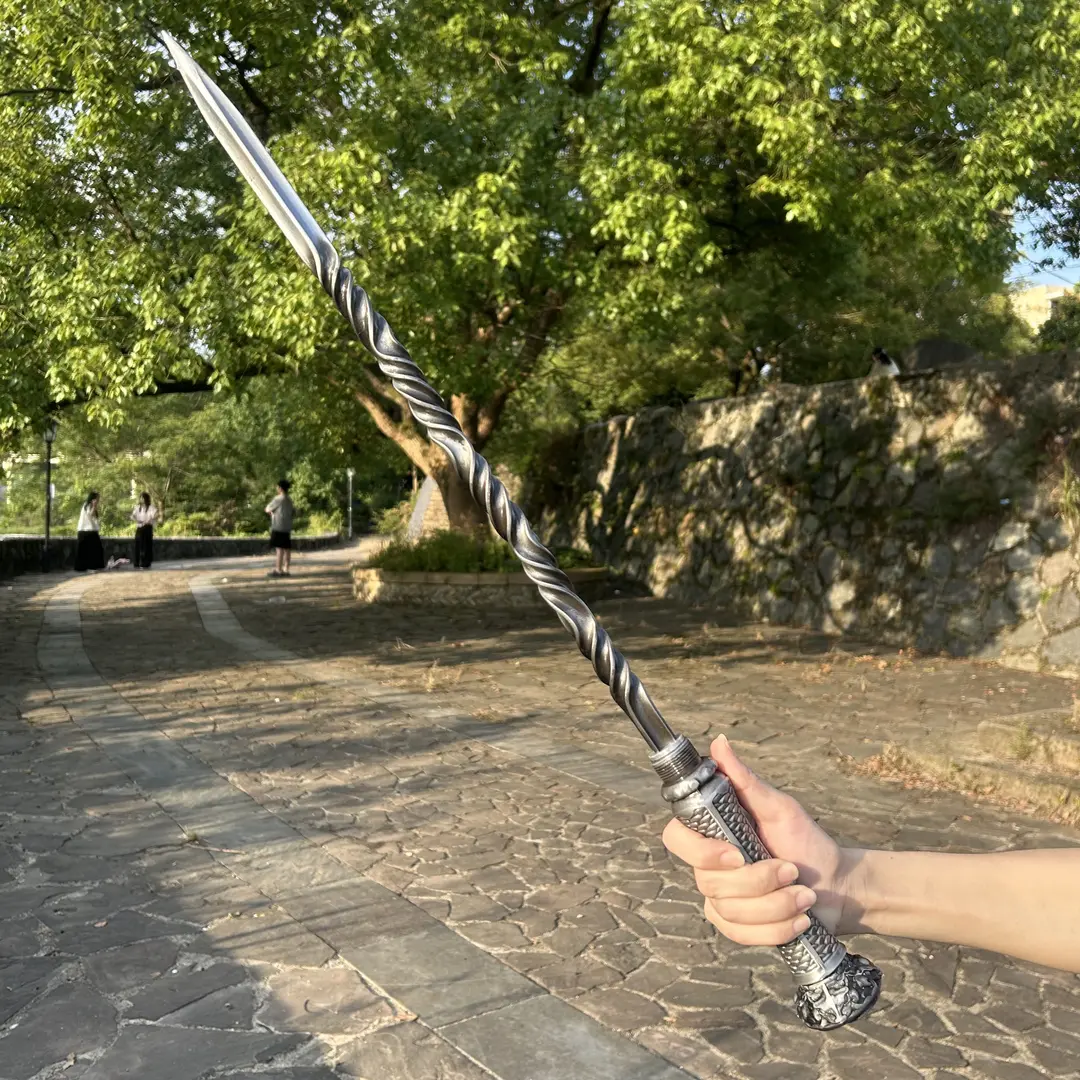 Solid Twisted Steel Spear (Hand-Forged)
