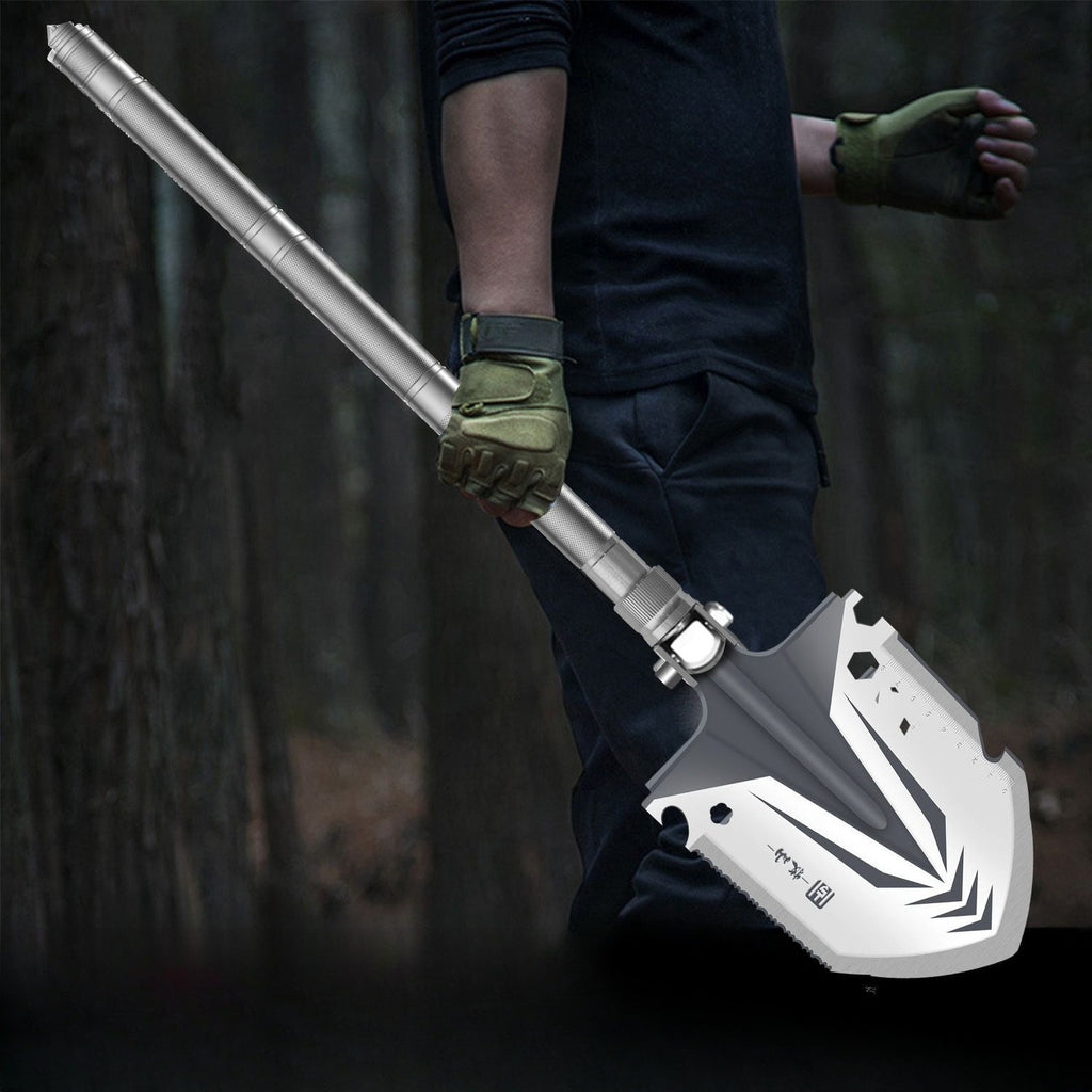 Outdoor multifunctional thickened upgraded j-22 steel shovel fishing folding self-defense shovel military shovel