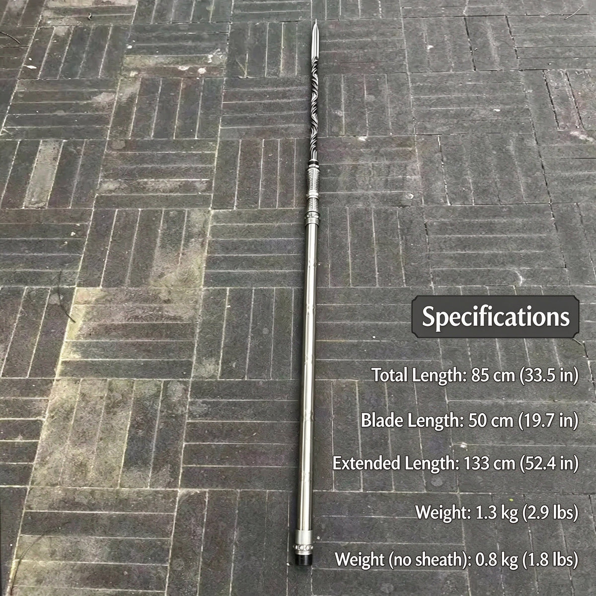 Solid Twisted Steel Spear (Hand-Forged)