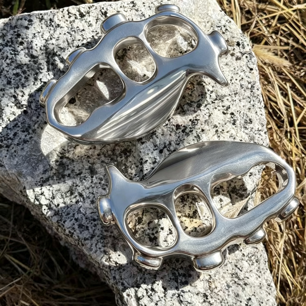 CNC-gefräste Totenkopf-Knöchel aus massivem Messing