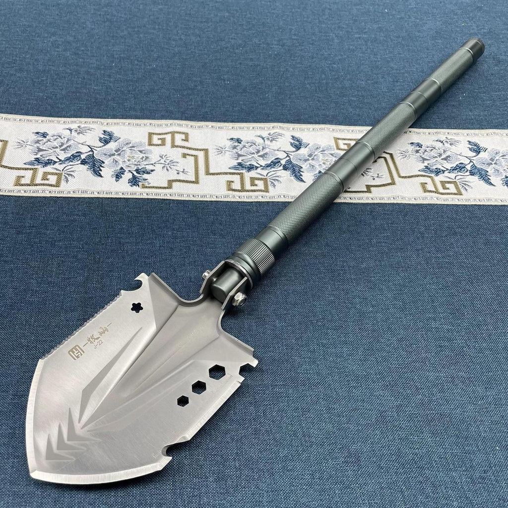Outdoor multifunctional thickened upgraded j-22 steel shovel fishing folding self-defense shovel military shovel