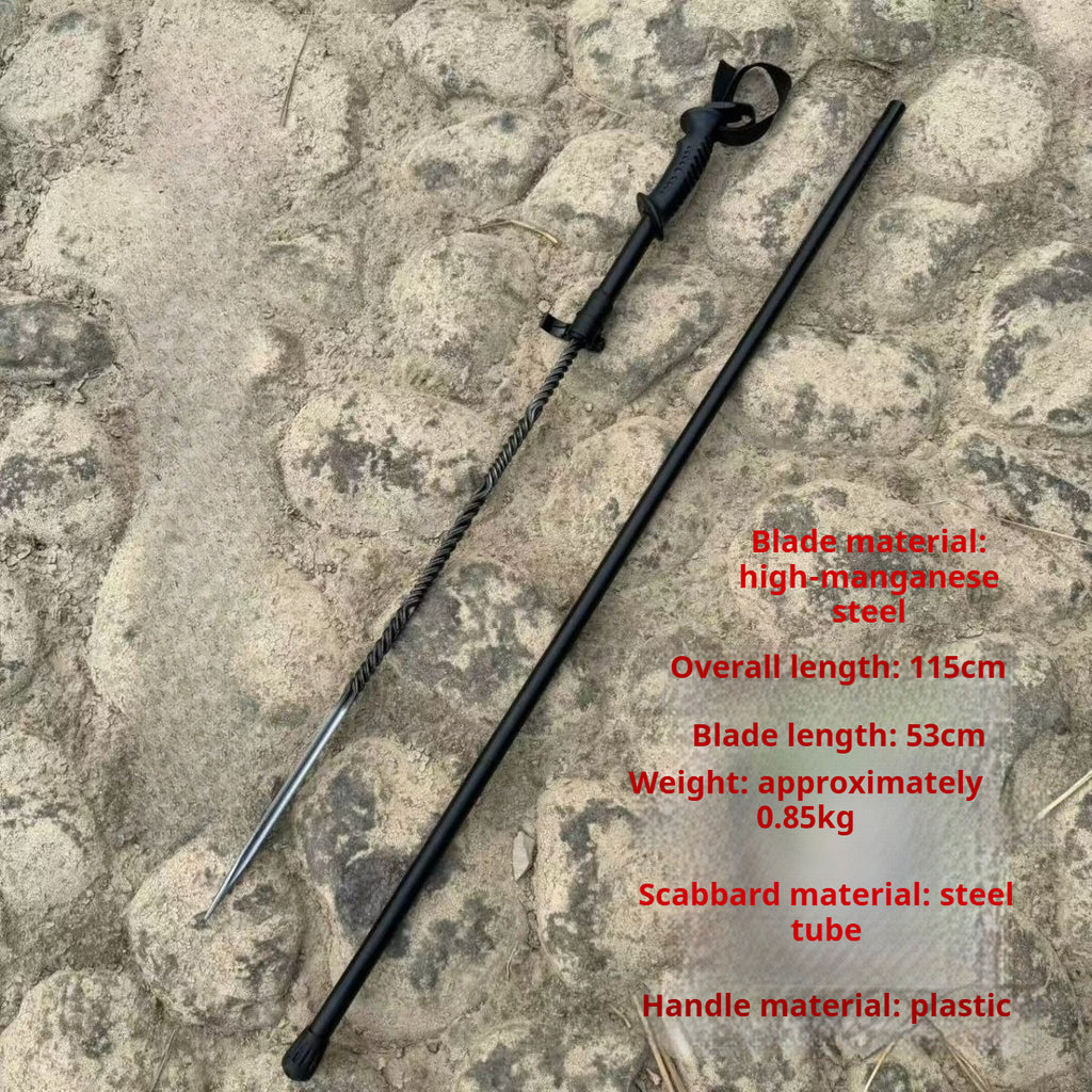 High manganese steel outdoor hiking pole for self-defense hiking without sharpening