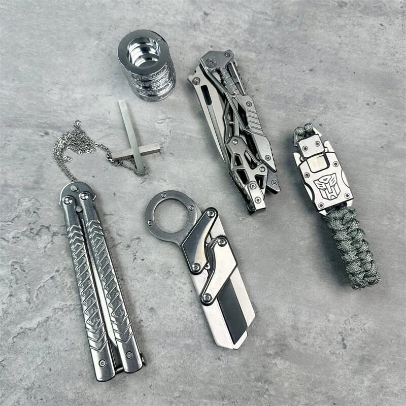 6 Stück Silber Taschenverteidigungsmesser Werkzeuge Packung