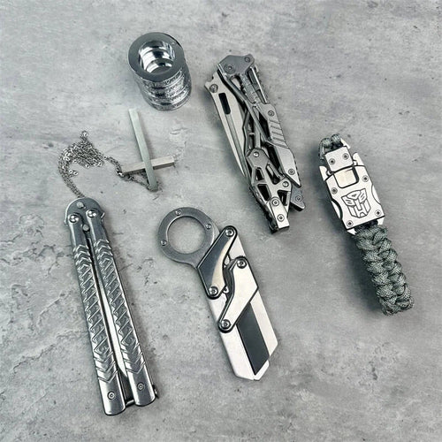 6 Stück Silber Taschenverteidigungsmesser Werkzeuge Packung