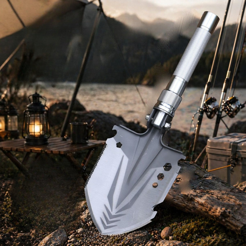 Outdoor multifunctional thickened upgraded j-22 steel shovel fishing folding self-defense shovel military shovel