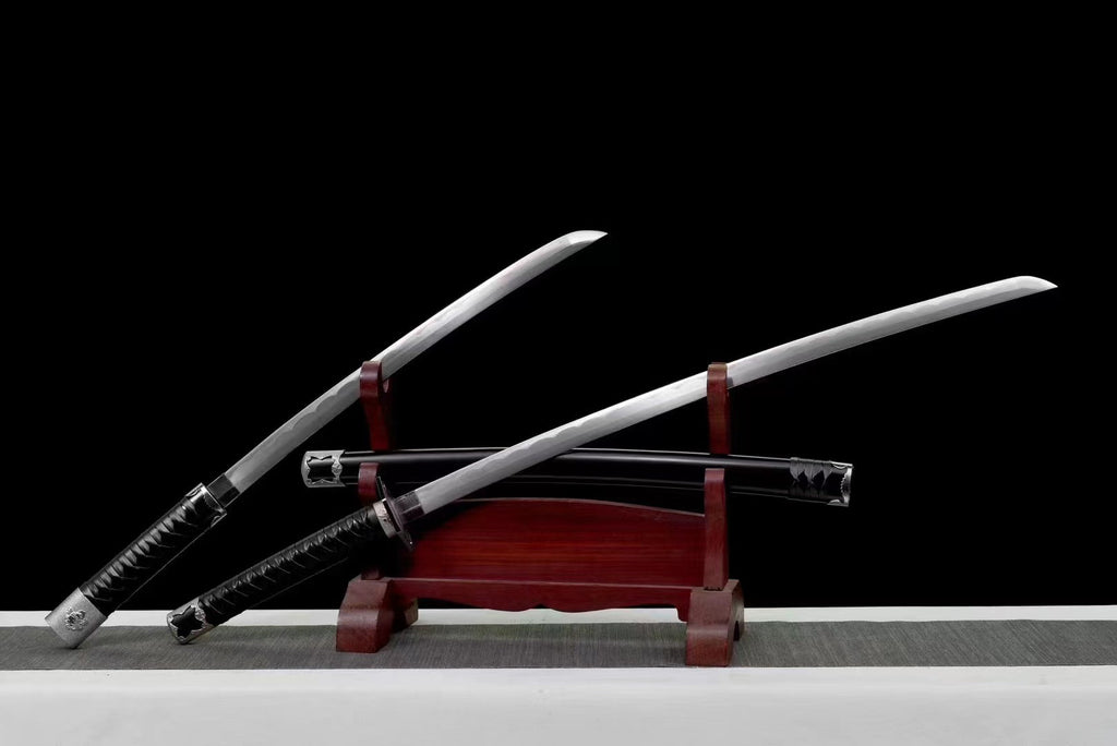 Two swords in one sheath , Handmade Manganese Steel Full Tang Real Japanese Katana