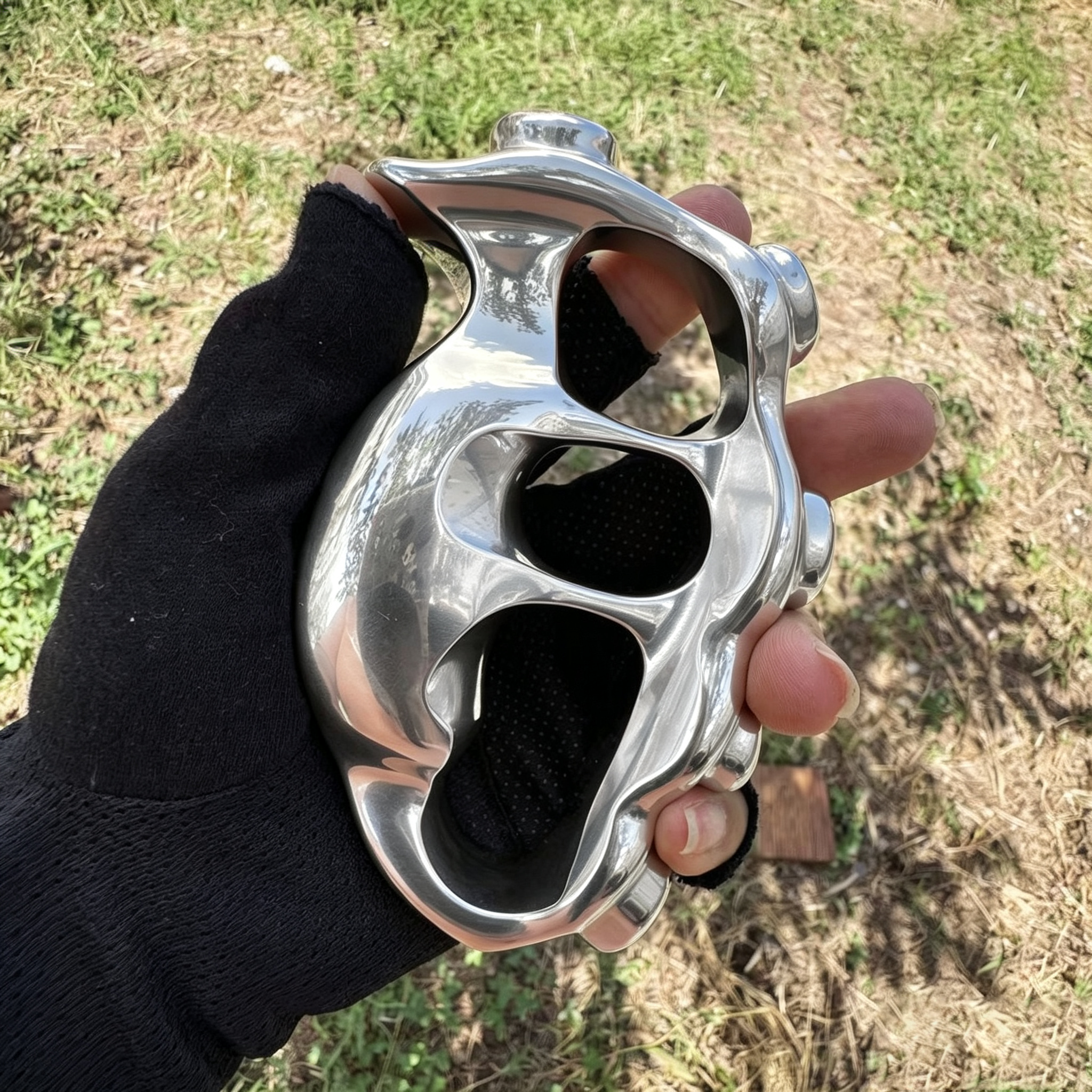 CNC-gefräste Totenkopf-Knöchel aus massivem Messing