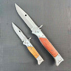 Tactical AK‑47 Bayonet Style Folding Pocket Knife Wood Handle EDC Camping Collection Knife