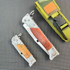 Tactical AK‑47 Bayonet Style Folding Pocket Knife Wood Handle EDC Camping Collection Knife