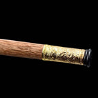 Dragon Pattern Alloy Gold Stainless Steel Cane Sword