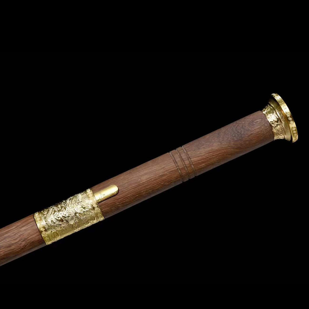 Dragon Pattern Alloy Gold Stainless Steel Cane Sword