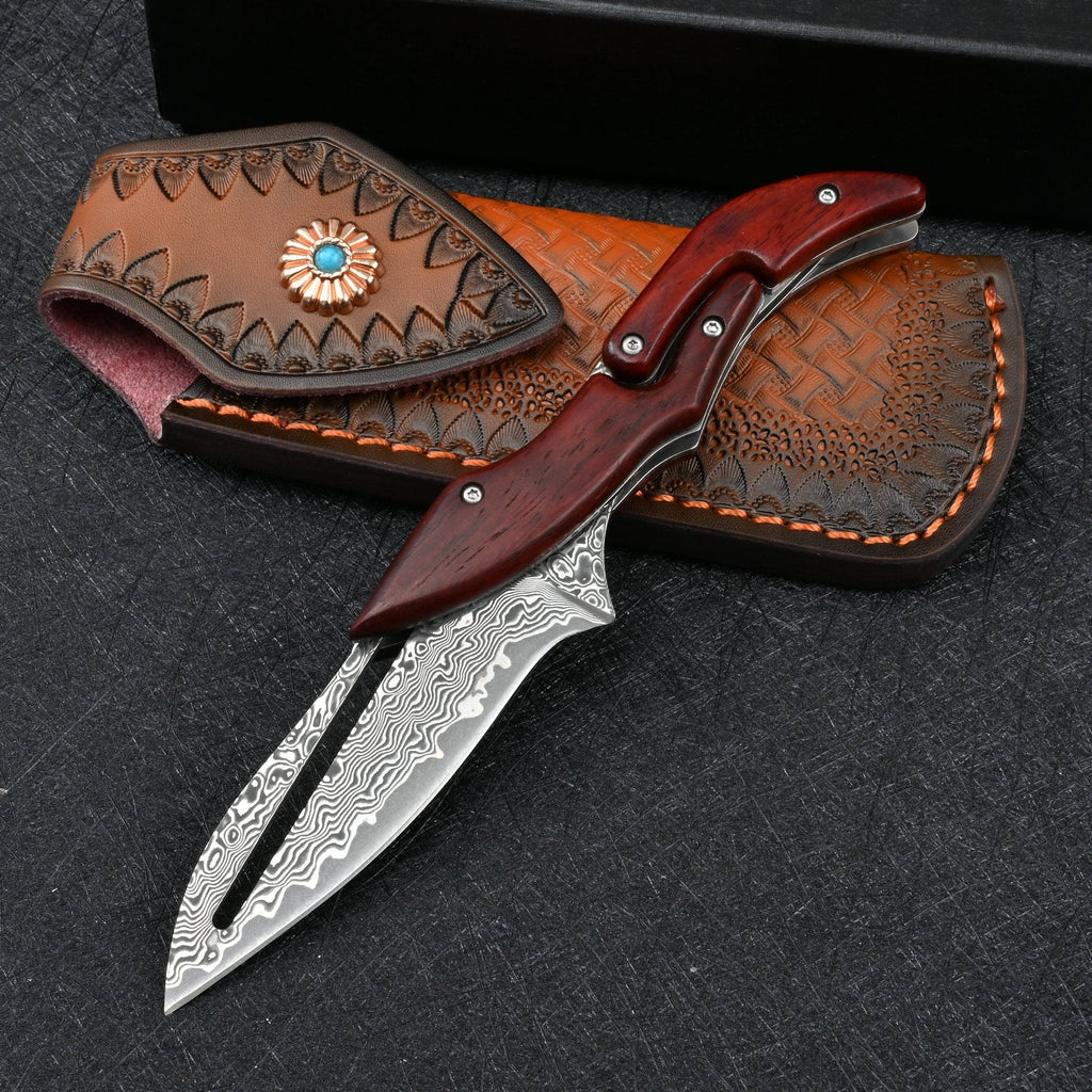 Mechanical Damascus Folding Knife
