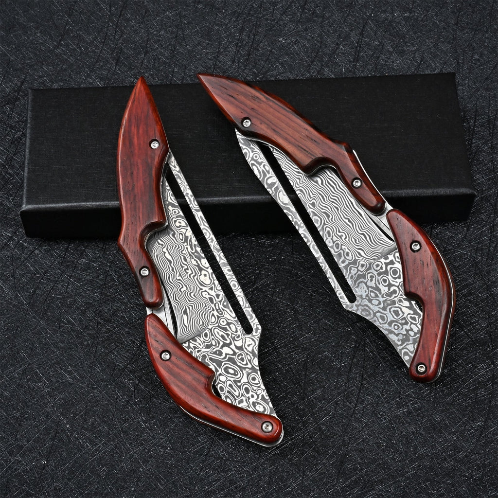 Mechanical Damascus Folding Knife