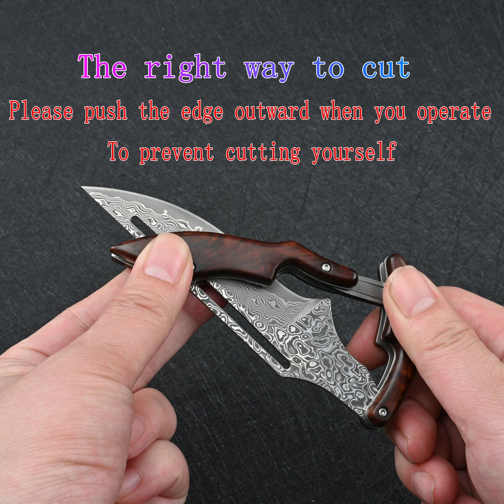 Mechanical Damascus Folding Knife