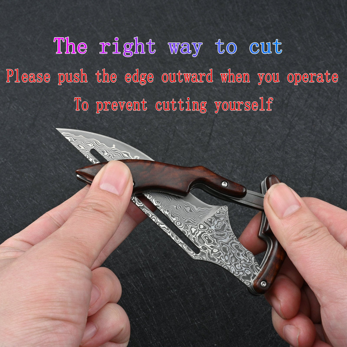 Mechanical Damascus Folding Knife