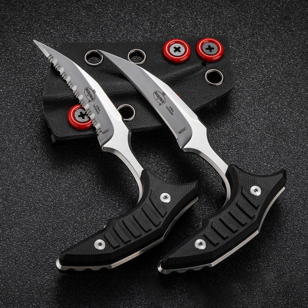 MicroTech Double bee shaped push type dagger serrated DLC blade-BK05
