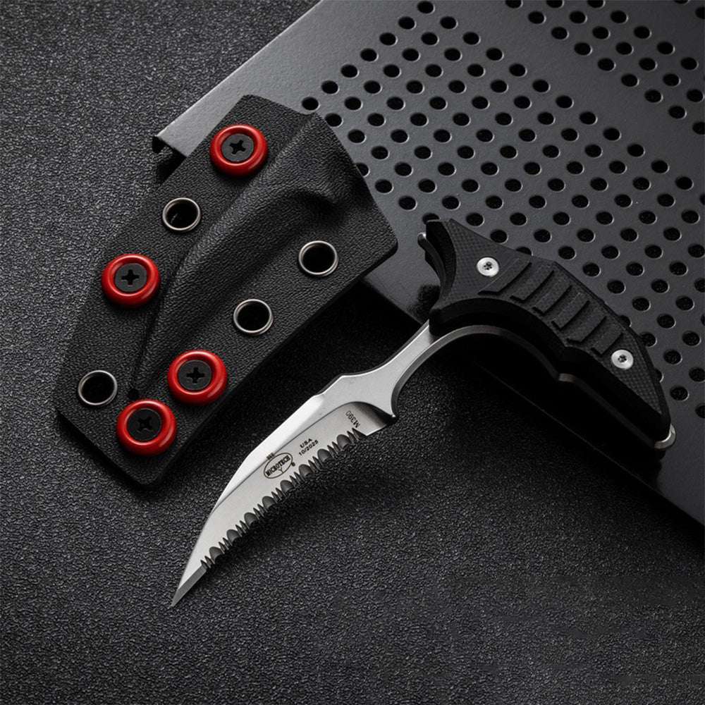 MicroTech Double bee shaped push type dagger serrated DLC blade-BK05