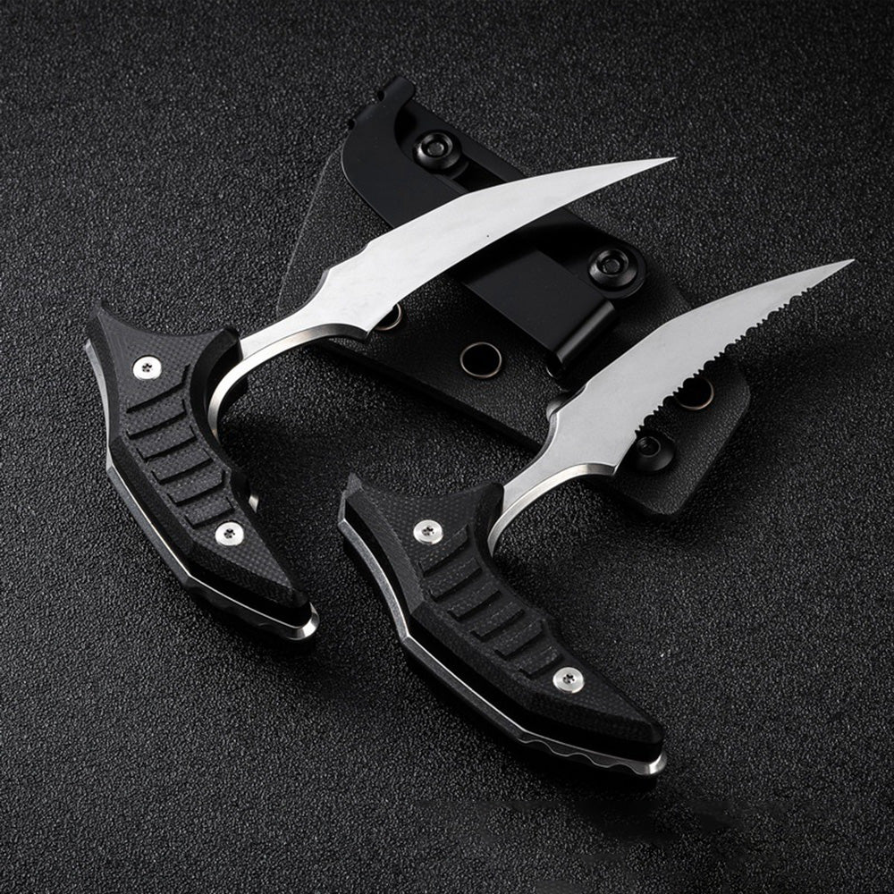 MicroTech Double bee shaped push type dagger serrated DLC blade-BK05