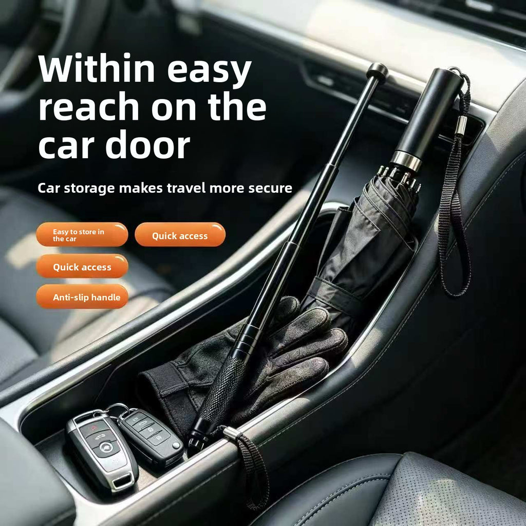 Portable 4-section telescopic baton compact, vehicle-friendly, and capable of breaking windows