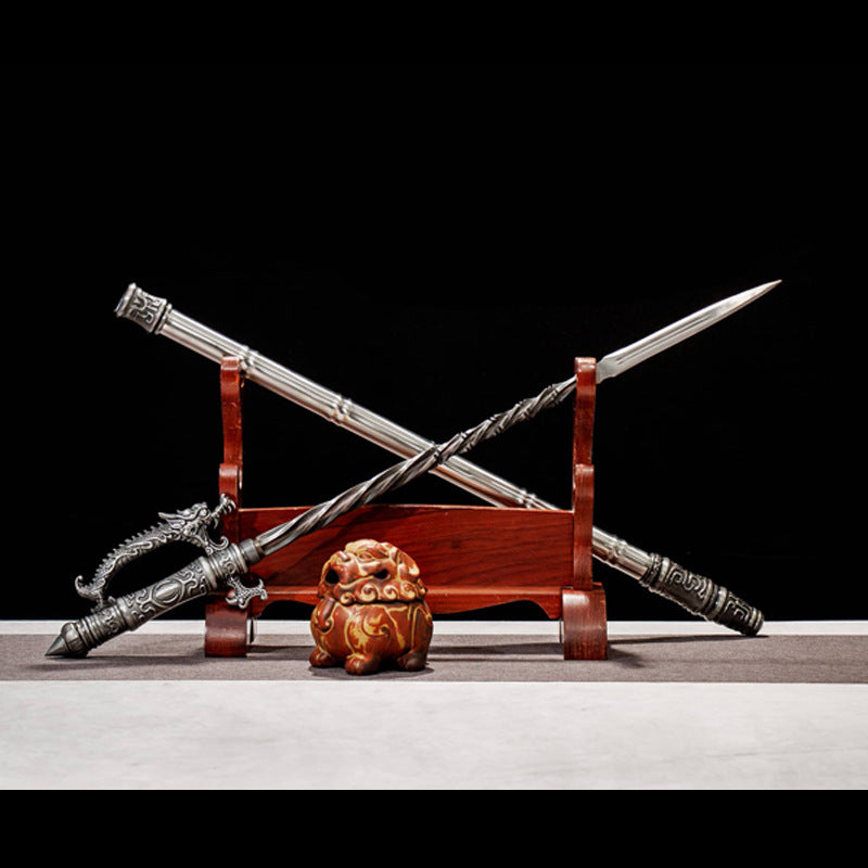 Longquan city sword high chromium steel broken military mace can be reversed to break armor cone vehicle outdoor self-defense cold weapon unsharpened