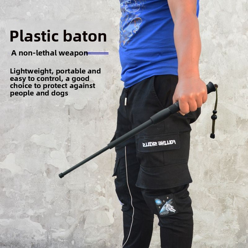 Lightweight baton Self-Defense Weapon Retractable baton Legal Self-Defense Explosion-proof Supplies Three-section Rubber baton Whip on Car