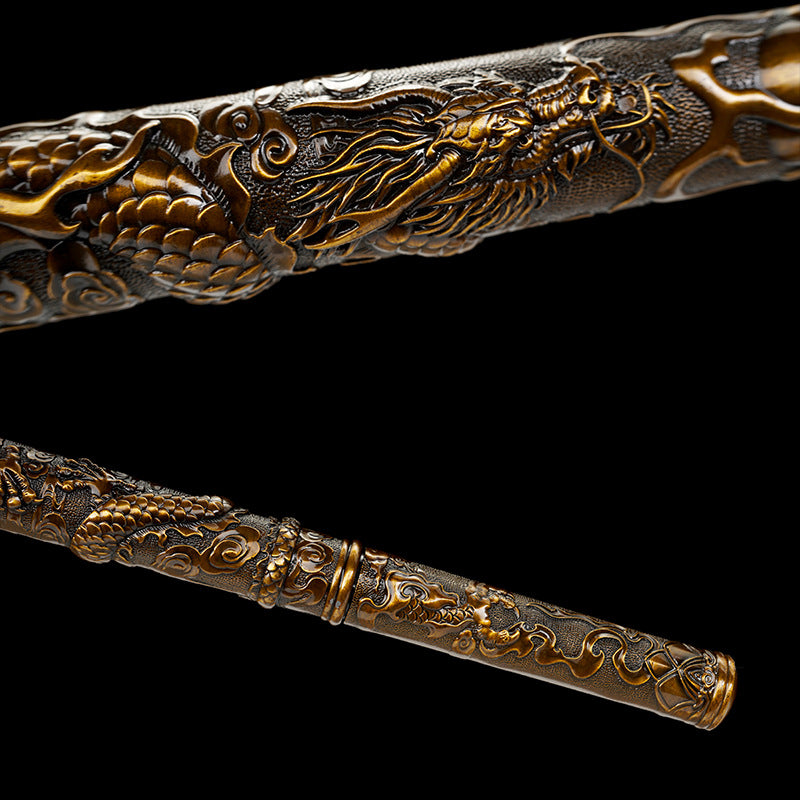 High manganese steel all-in-one forged walking stick knife longquan sword cold weapon sword