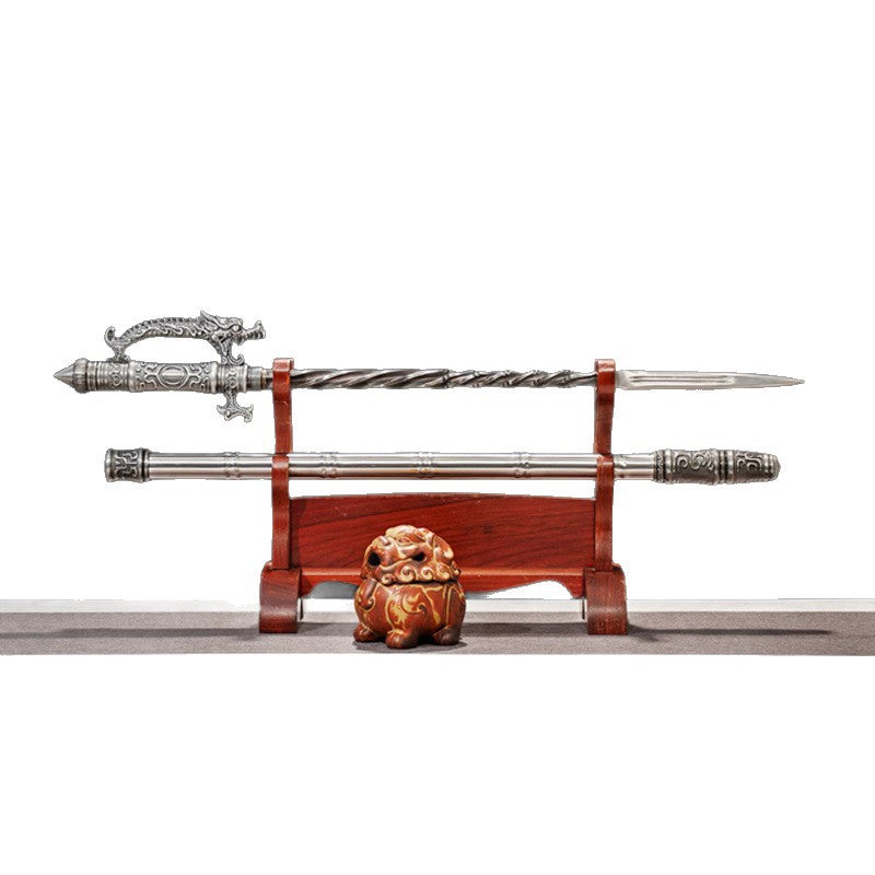 Longquan city sword high chromium steel broken military mace can be reversed to break armor cone vehicle outdoor self-defense cold weapon unsharpened