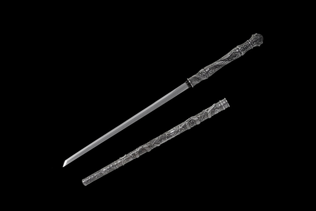 High manganese steel all-in-one forged walking stick knife longquan sword cold weapon sword