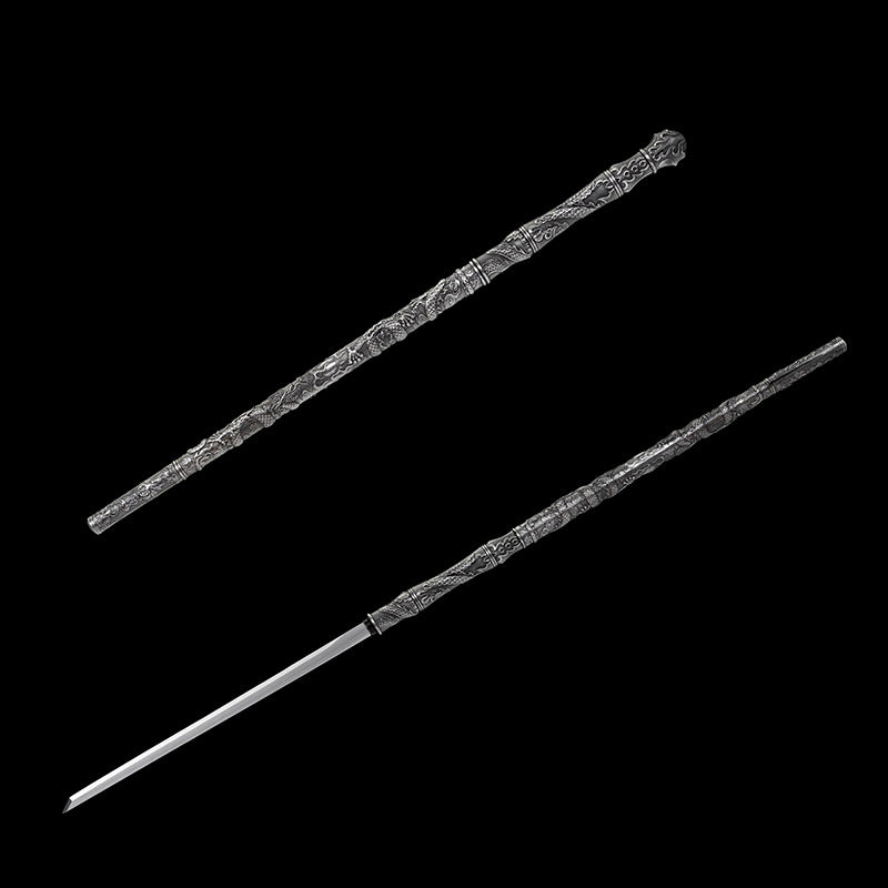 High manganese steel all-in-one forged walking stick knife longquan sword cold weapon sword