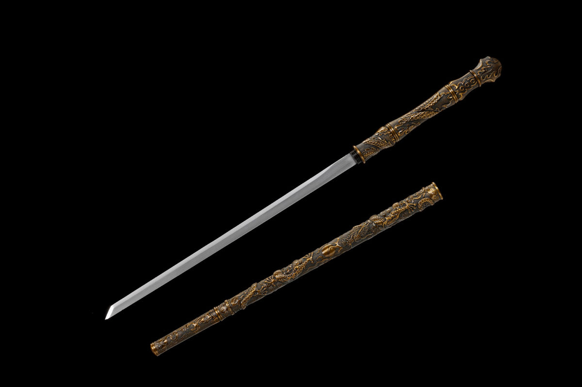High manganese steel all-in-one forged walking stick knife longquan sword cold weapon sword