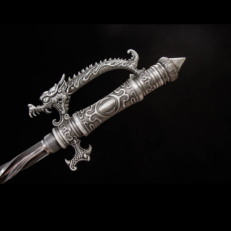 Longquan city sword high chromium steel broken military mace can be reversed to break armor cone vehicle outdoor self-defense cold weapon unsharpened
