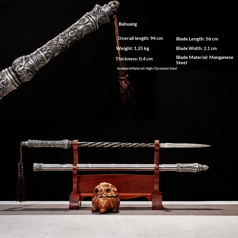 Longquan city sword high chromium steel broken military mace can be reversed to break armor cone vehicle outdoor self-defense cold weapon unsharpened