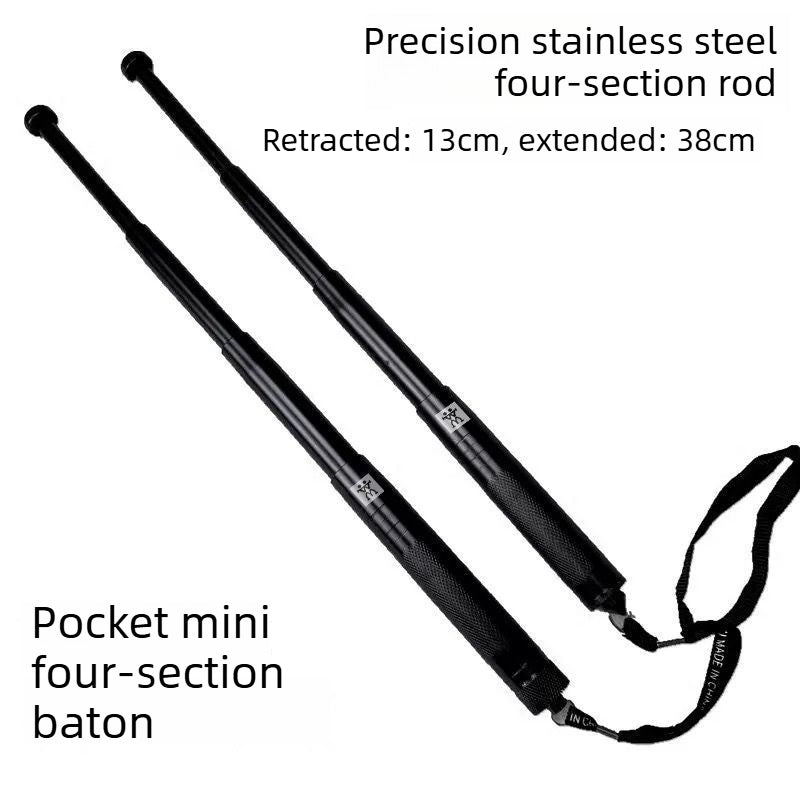 Wmtoio portable stick weapon short stick self-defense shrinkable car self-defense telescopic four-section window-breaking stick
