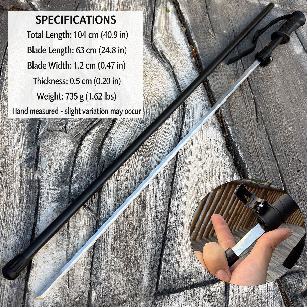 High manganese steel outdoor hiking pole for self-defense hiking without sharpening