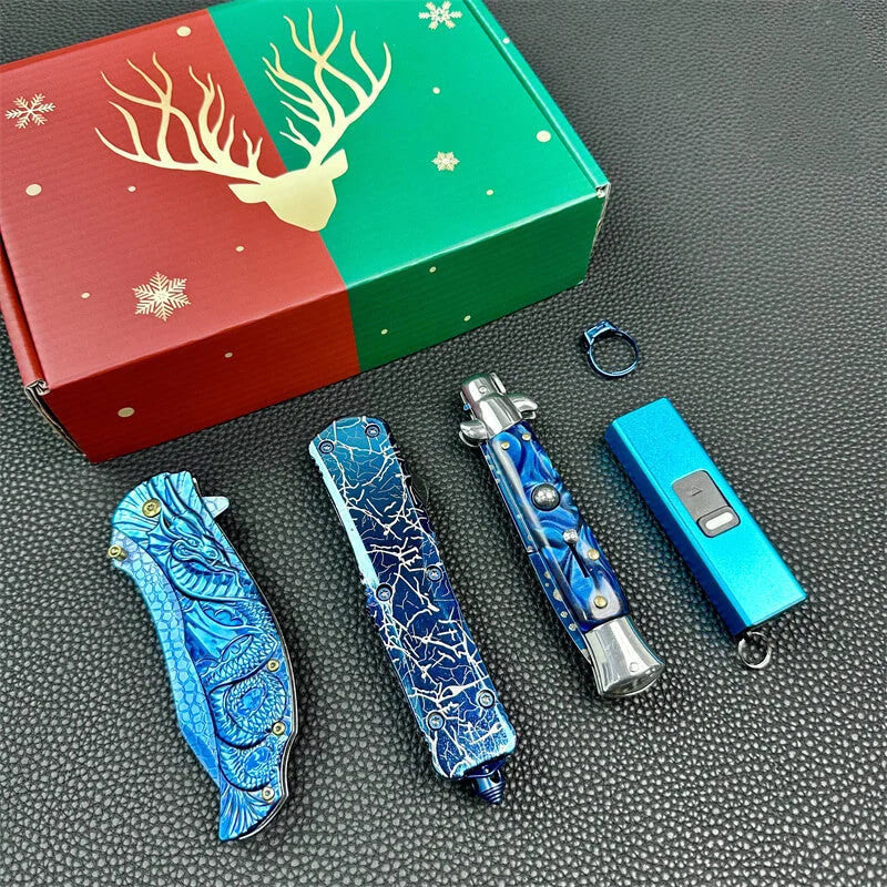Limit 5 Stück blaues Taschenverteidigungsmesser-Werkzeugpaket