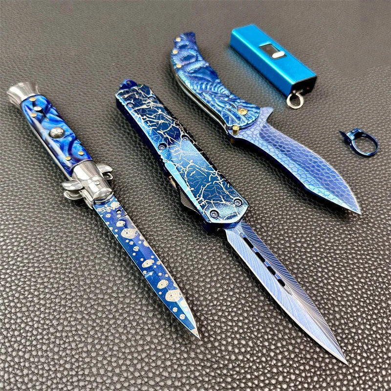 Limit 5 Stück blaues Taschenverteidigungsmesser-Werkzeugpaket