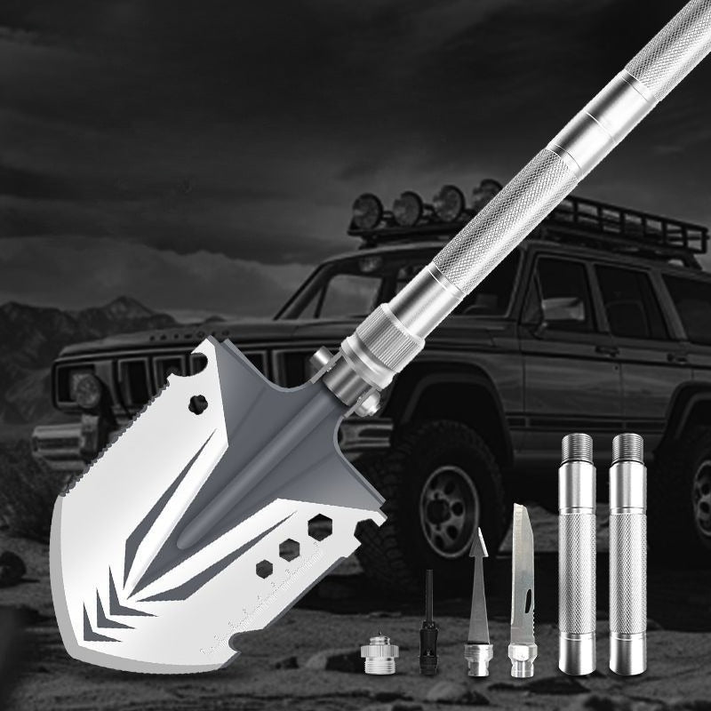 Outdoor multifunctional thickened upgraded j-22 steel shovel fishing folding self-defense shovel military shovel