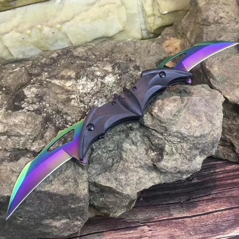 Dark Bat Knight Double Blade Folding Pocket Knife