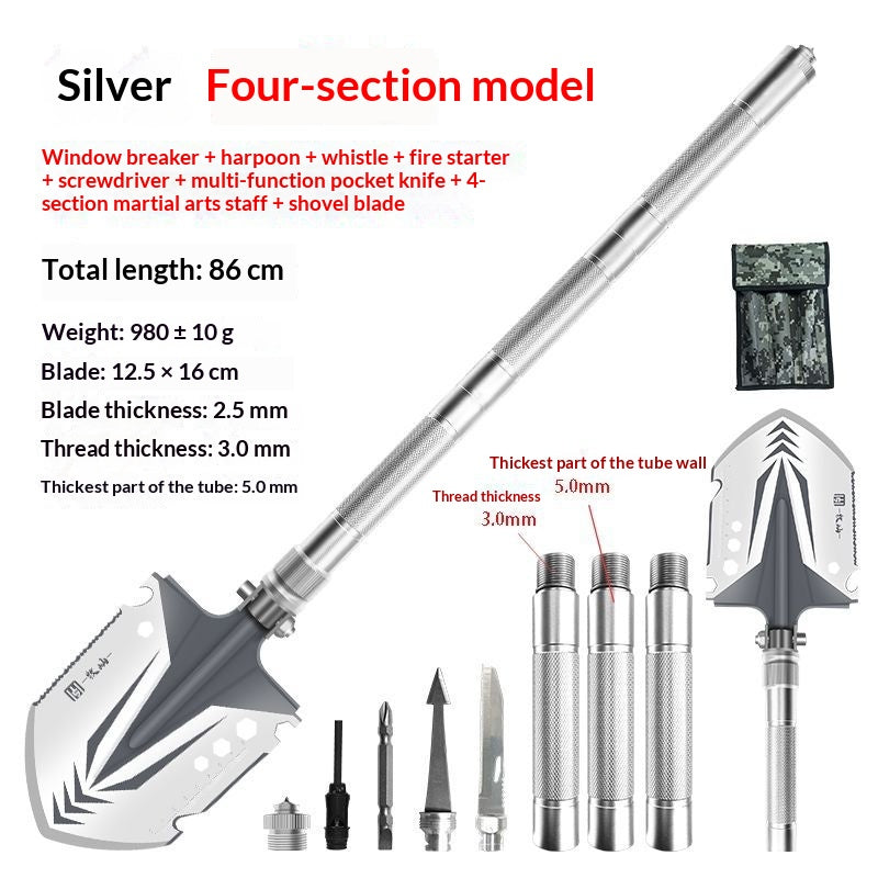 Outdoor multifunctional thickened upgraded j-22 steel shovel fishing folding self-defense shovel military shovel