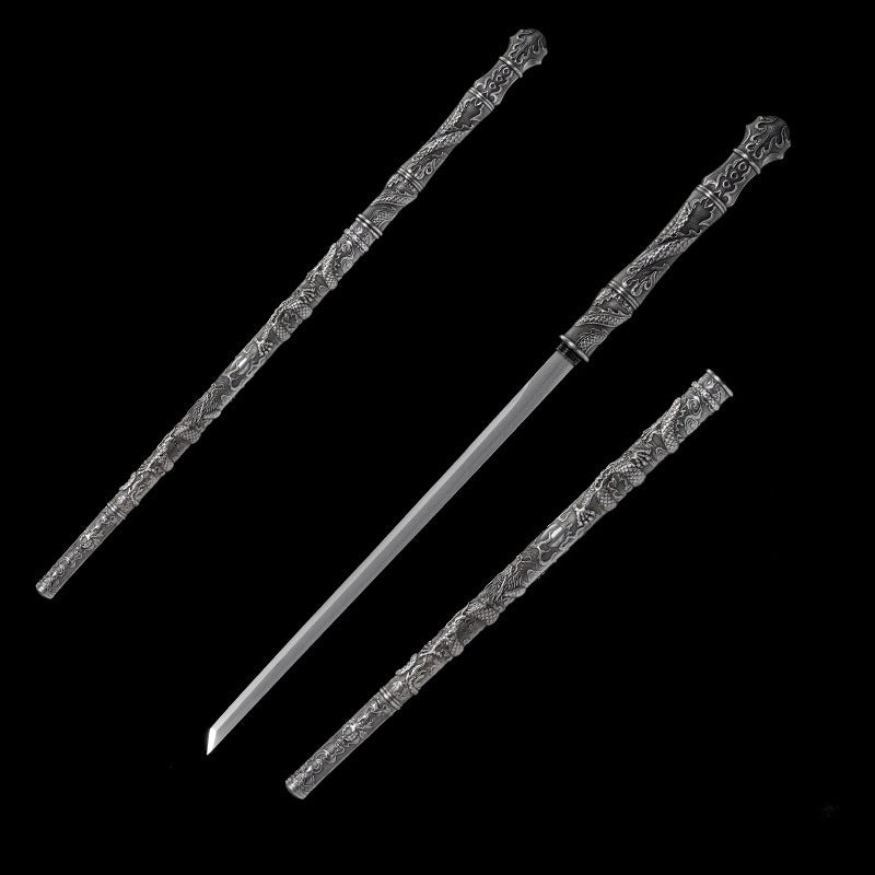 High manganese steel all-in-one forged walking stick knife longquan sword cold weapon sword