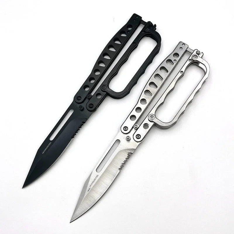 Portable Stainless Steel Folding Butterfly Knife for Outdoor Camping