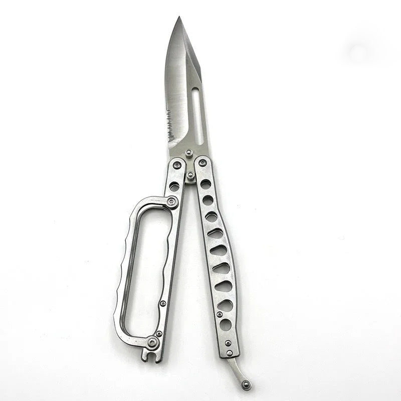Portable Stainless Steel Folding Butterfly Knife for Outdoor Camping