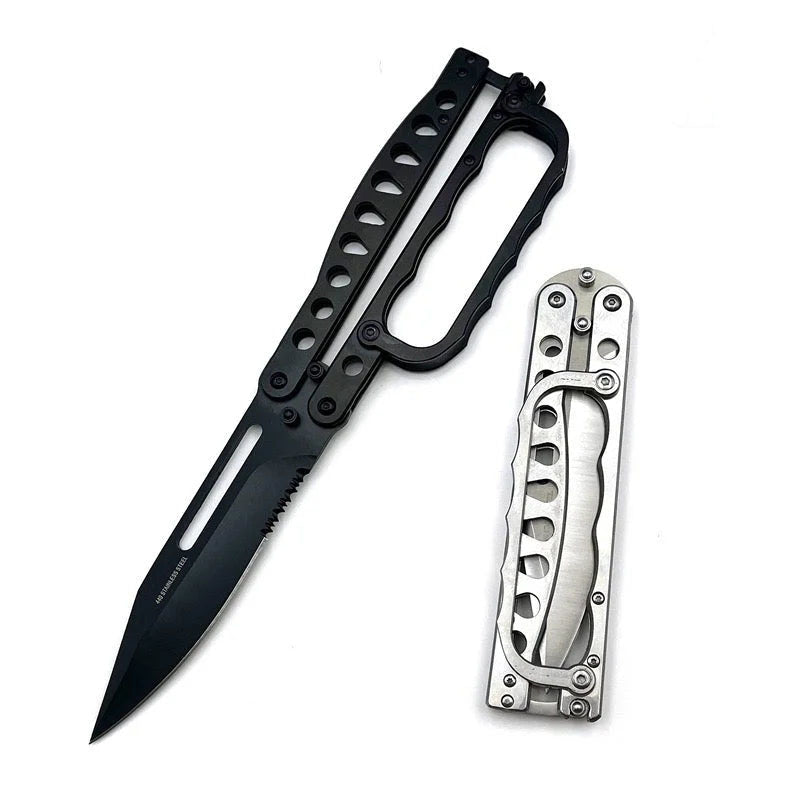 Portable Stainless Steel Folding Butterfly Knife for Outdoor Camping