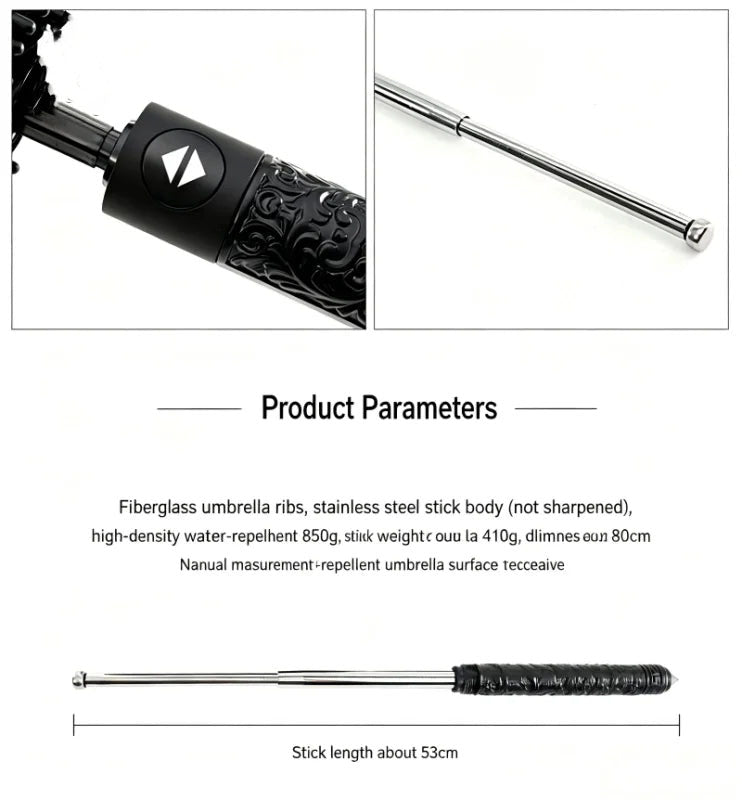 Mult Funtional Umbrellainside Extendable BatonDefensive