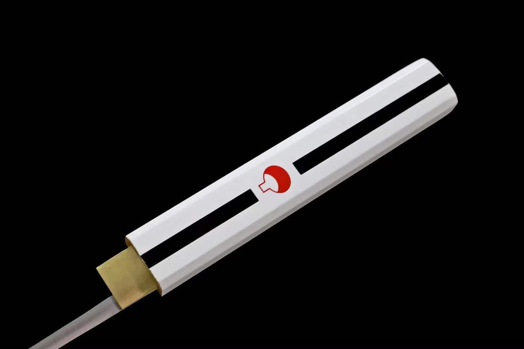 Handmade Anime NARUTO Sasuke Kusanagi-No-Tsurugi Sword Shirasaya Ninja Sword Spring Steel WhiteBlade