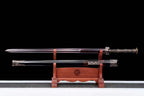 Handmade Chinese Han Dynasty Qingyun (青雲 )Sword Damascus Steel Blade baking blue