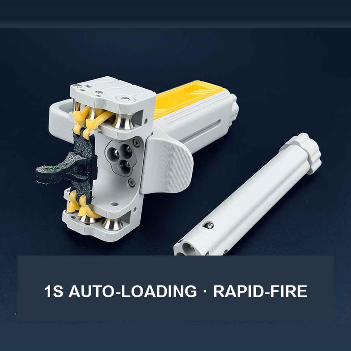 Rapid-Fire Magnetic Slingshot - 5X Speed Auto-Loading, PETG 3D Printed Outdoor Slingshot with Fiber Optic Sight