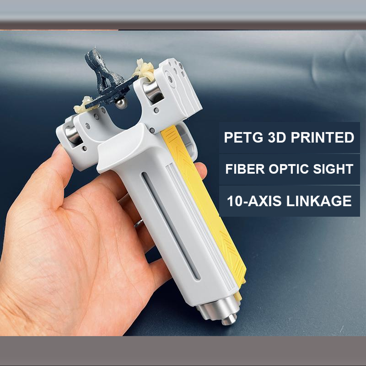 Rapid-Fire Magnetic Slingshot - 5X Speed Auto-Loading, PETG 3D Printed Outdoor Slingshot with Fiber Optic Sight